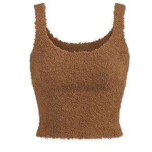 Skims Cozy Knit Tank Top Camel S/M